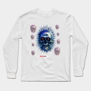 Blue Chrome Skull Long Sleeve T-Shirt